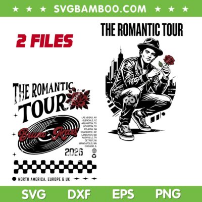 Bruno The Romantic Tour SVG PNG, Bruno Pop Concert 2026 SVG