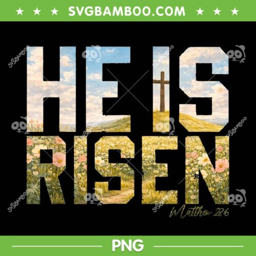 He is Risen Boho PNG, Easter Christian Jesus PNG