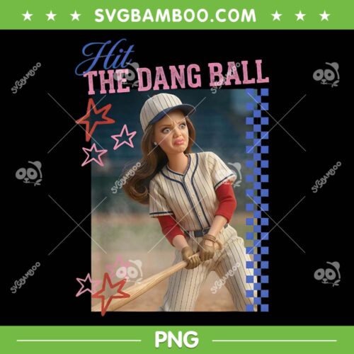 Barbie Hit The Dang Ball PNG, Baseball Mom Doll Face Meme PNG