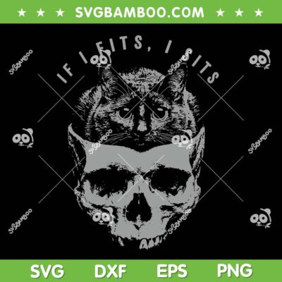 If I Fits I Sits SVG PNG, Black Cat Skull Minimalist Meme SVG If I Fits I Sits SVG PNG, Black Cat Skull Minimalist Meme SVG