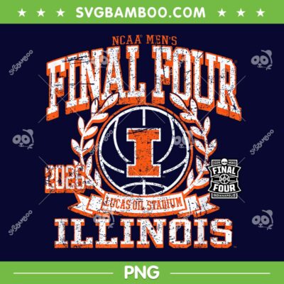 Illinois Illini Final Four 2026 PNG, Men's Basketball Vintage March Madness PNG Illinois Illini Final Four 2026 PNG, Men's Basketball Vintage March Madness PNG