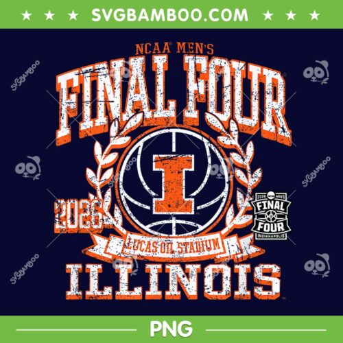 Illinois Illini Final Four 2026 PNG, Men's Basketball Vintage March Madness PNG