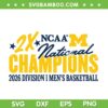 Michigan 2x National Champions SVG, NCAA Mens Basketball Michigan Championships SVG PNG