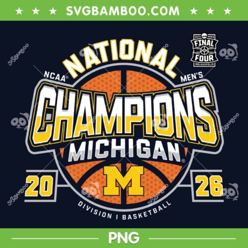 Michigan Basketball National Championship PNG, Michigan Wolverines Champions 2026 PNG