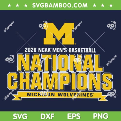 Michigan Mens Basketball Champions SVG PNG, Michigan Wolverines Championships SVG