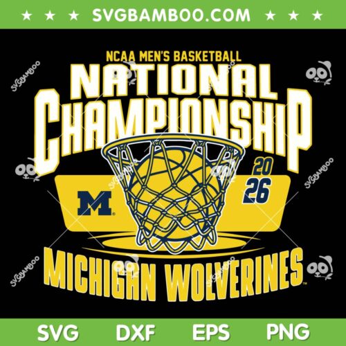 Michigan National Championship 2026 SVG PNG, Mens Basketball Michigan Wolverines Champions SVG