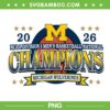 Michigan National Champions 2026 PNG, Men's Basketball National Championship Michigan PNG