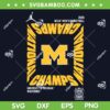Michigan Wolverines Basketball National Championship SVG, Michigan Champions Celebration 2026 SVG PNG