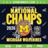Michigan Wolverines National Championship SVG, NCAA Mens Basketball National Champs 2026 SVG PNG