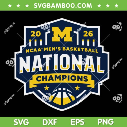 Michigan National Championship SVG, Michigan Wolverines Men's Basketball Champions SVG PNG