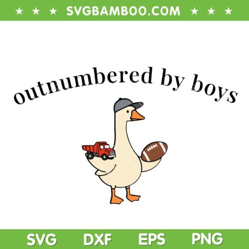 Outnumbered By Boys SVG, Funny Mom Goose SVG PNG