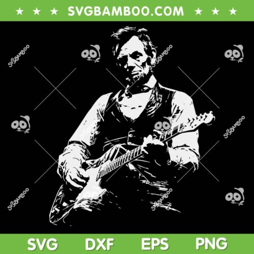 Abraham Lincoln Playing Guitar SVG, President Abe Lincoln Rock SVG PNG