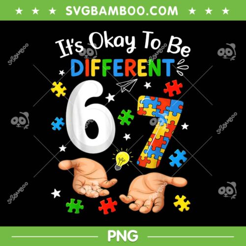Six Seven Autism Awareness PNG, Autism 6 7 Meme PNG