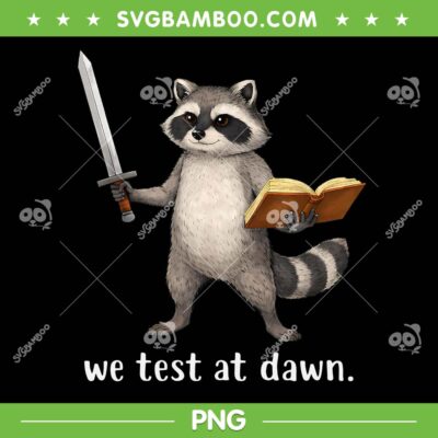 Teacher Raccoon Test Day PNG, We Test At Dawn Raccoon PNG, It's Staar Day