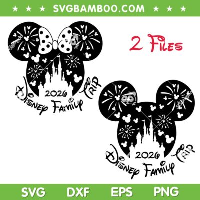 2026 Disney Family Trip SVG, Mickey Minnie Mouse Vacation SVG Bundle