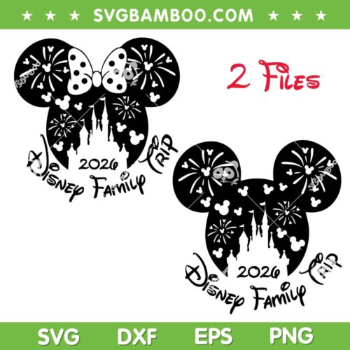 2026 Disney Family Trip SVG, Mickey Minnie Mouse Vacation SVG Bundle