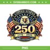 250 Anniversary USA PNG, Eagle 250 Years America PNG