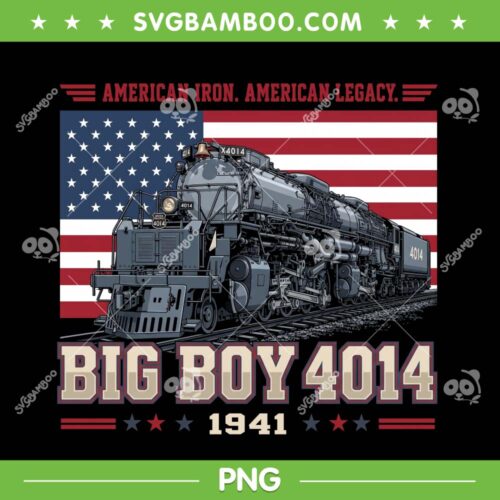 American iron Big Boy 4014 Vintage PNG, Steam Locomotive Railroad Train Engine PNG