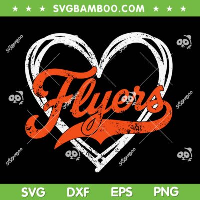 Philadelphia Flyers Heart SVG, Flyers Hockey Fans Lover SVG PNG