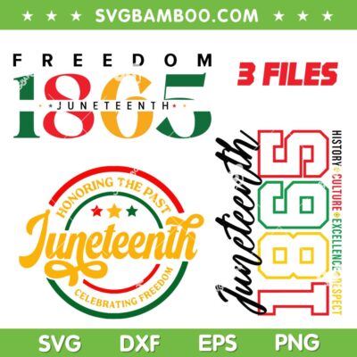Freedom Juneteenth 1865 SVG Bundle, Honoring the Past Juneteenth SVG PNG