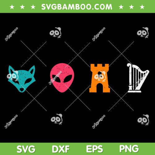 Spurs Fox Alien Castle Harper SVG, Funny Spurs Hockey Mascot SVG PNG