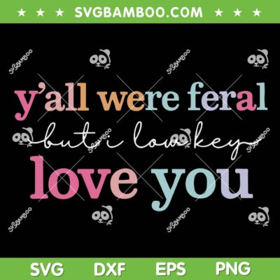 Y'all were Feral But I Lowkey Love You SVG, Funny Teacher Love You SVG PNG