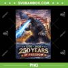 Kaiju 250 Years America PNG, Anime 250th Anniversary 4th of July PNG
