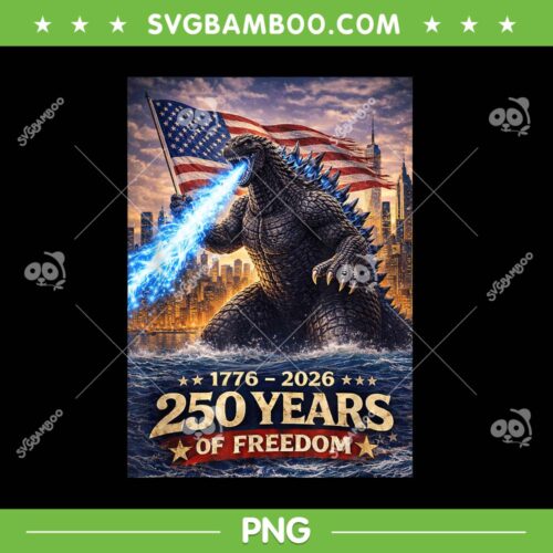 Kaiju 250 Years America PNG, Anime 250th Anniversary 4th of July PNG