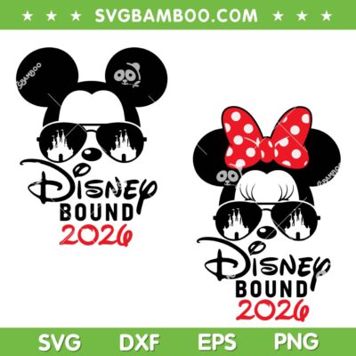 Mickey Minnie Disney Bound 2026 SVG, Disney Mouse Sunglasses SVG PNG Mickey Minnie Disney Bound 2026 SVG, Disney Mouse Sunglasses SVG PNG