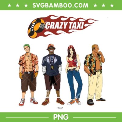 Crazy Taxi Driver Line Up PNG, SEGA Crazy Taxi Characters PNG