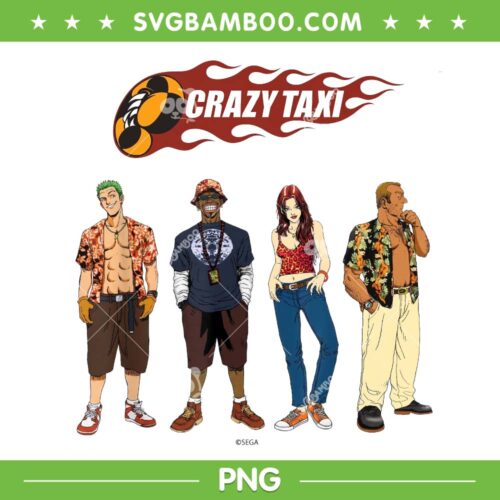 Crazy Taxi Driver Line Up PNG, SEGA Crazy Taxi Characters PNG
