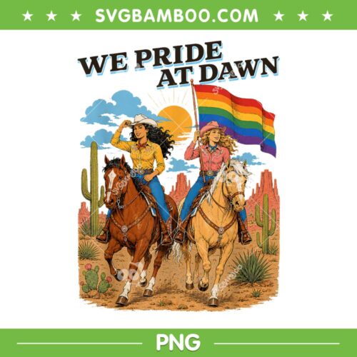 Lesbian Cowgirl We Pride at Dawn PNG, Queer Western LGBTQ PNG