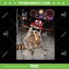 Funny Raccoon Eating Hot Dog PNG, 4th of July Raccoon PNG