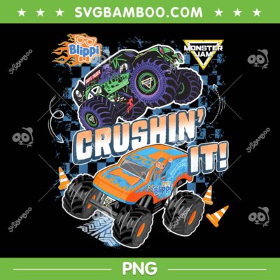 Blippi Grave Digger Crushin' It PNG, Blippi Monster Jam PNG Blippi Grave Digger Crushin' It PNG, Blippi Monster Jam PNG