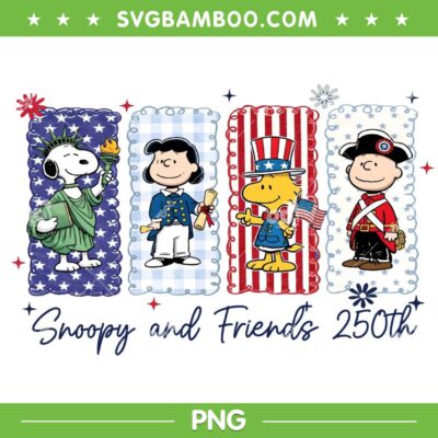 Snoopy and Friends 250th Anniversary PNG, Snoopy 4th of July 250 Years PNG Snoopy and Friends 250th Anniversary PNG, Snoopy 4th of July 250 Years PNG