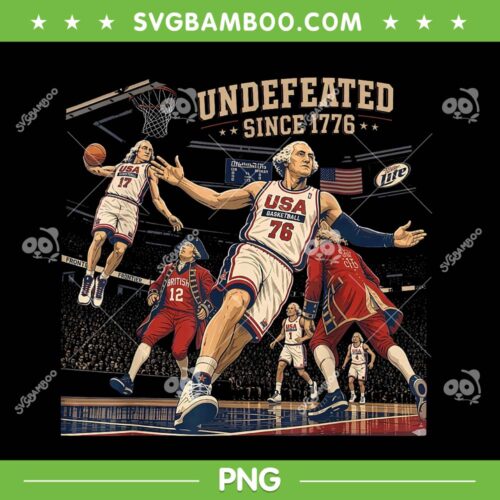 Undefeated Since 1776 PNG, George Washington Basketball 4th of July PNG