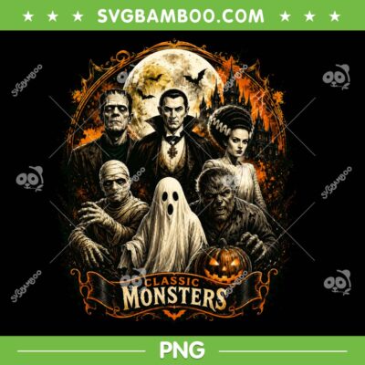 Classic Monsters Halloween PNG, Vintage Horror Characters Halloween 2026 PNG, Dracula Ghost Shirt Classic Monsters Halloween PNG, Vintage Horror Characters Halloween 2026 PNG, Dracula Ghost Shirt