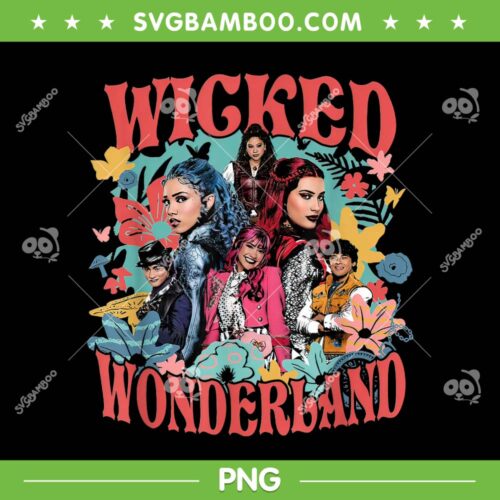 Wicked Wonderland Full Cast Portrait PNG, Disney Descendants Wicked Characters PNG