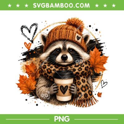 Fall Raccoon Coffee PNG, Funny Feral Thanksgiving PNG Fall Raccoon Coffee PNG, Funny Feral Thanksgiving PNG