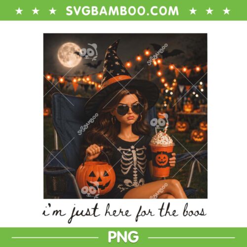 Barbie Doll Face Halloween PNG, Funny Doll Just Here For the Boos PNG