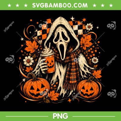 Ghostface Fall Coffee PNG, Halloween Ghost Pumpkin Coffee Latte PNG, Autumn Spooky Season Ghostface Fall Coffee PNG, Halloween Ghost Pumpkin Coffee Latte PNG, Autumn Spooky Season