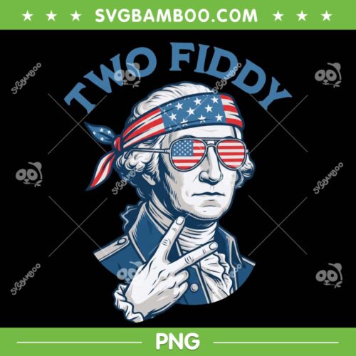 Two Fiddy George Washington PNG, 4th of July 250 Years PNG