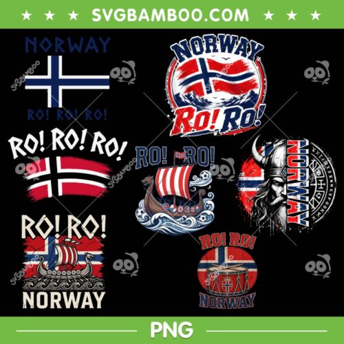 Norway Ro Ro Bundle PNG, Norway Norge Retro Vintage SVG Bundle