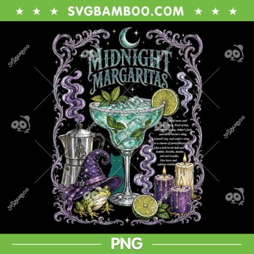 Midnight Margaritas PNG, Halloween Practical Magic Witch Drinking PNG