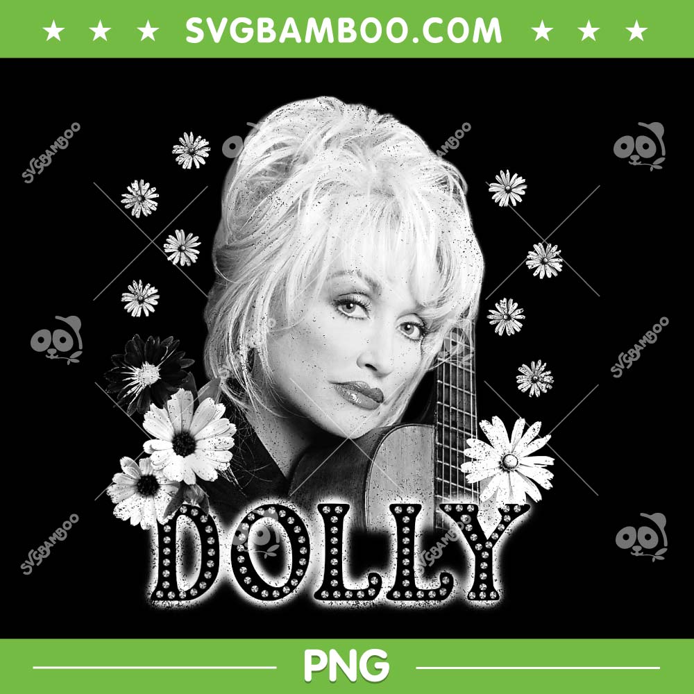 Dolly Parton Guitar and Flowers PNG, Dolly Parton Black and White Portrait PNG Dolly Parton Guitar and Flowers PNG, Dolly Parton Black and White Portrait PNG