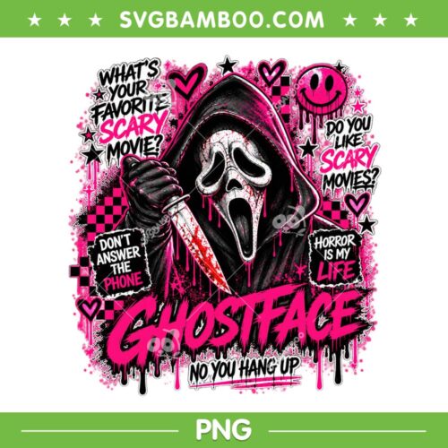 Ghostface Horror Movie PNG, Ghost face Scream Inspired Spooky Halloween PNG