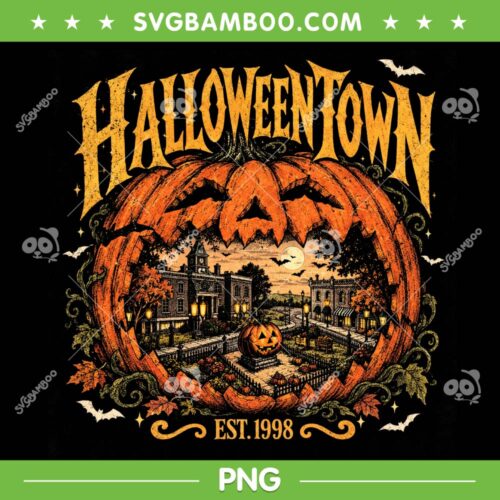 Halloweentown Pumpkin Est 1998 PNG, Haddonfield illinois Pumpkin PNG