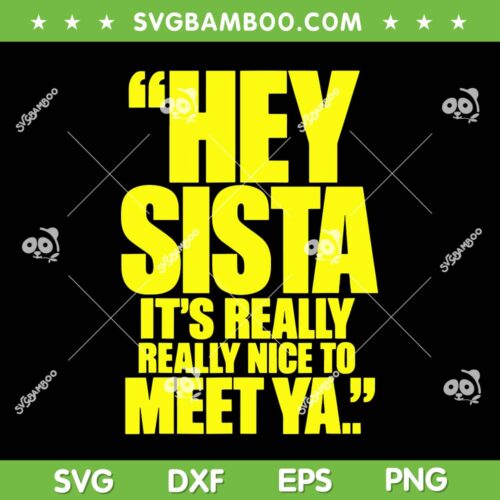 Hey Sista It's Really Really Nice to Meet Ya ah SVG, Trending Quote 2027 SVG PNG