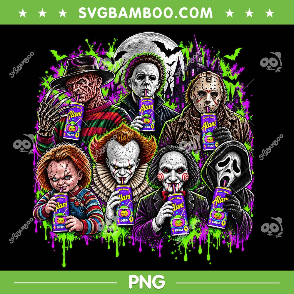 Halloween Horror Characters Drinking Alani PNG, Alani Witch Brew Spooky Season PNG Halloween Horror Characters Drinking Alani PNG, Alani Witch Brew Spooky Season PNG