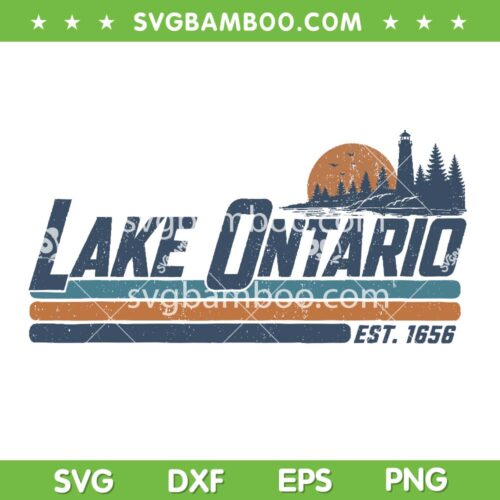 Lake Ontario EST 1656 SVG, Retro Stripe for Me SVG PNG